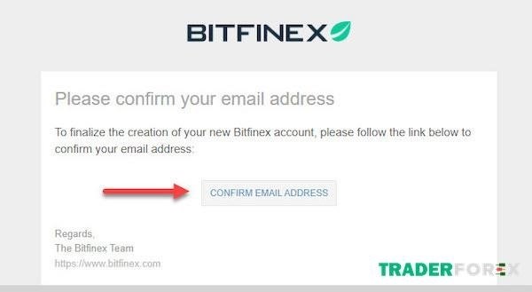 Xác nhận yêu cầu tạo tài khoản Bitfinex.